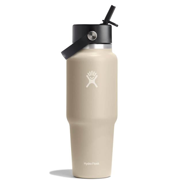 32 oz Wide Mouth Travel Bottle with Flex Straw Cap - Fossil