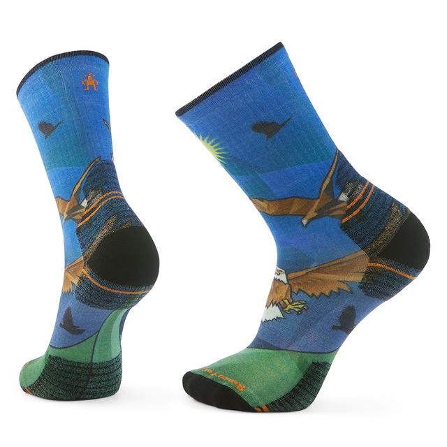 Unisex Hike Eagle Print Crew Socks