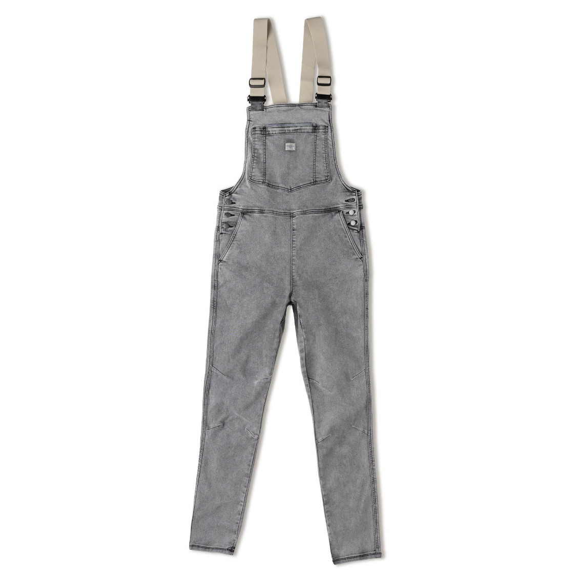 Women's White Acid Overalls