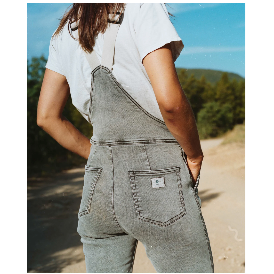 Women's White Acid Overalls