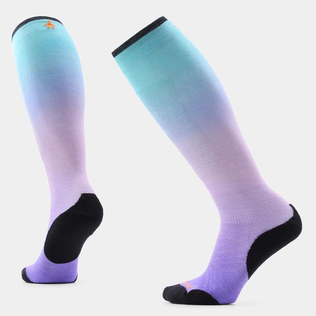 Women's Ski Ombre Print Over the Calf Socks Purple Dawn