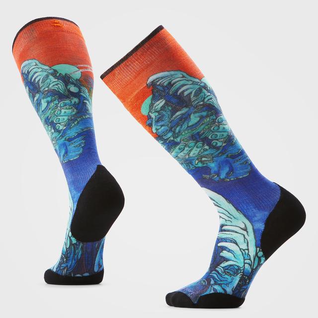 Unisex  Ski Winter Haze Print Over The Calf Socks Deep Navy