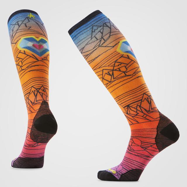 Unisex  Ski Geo Peaks Print Over The Calf Socks