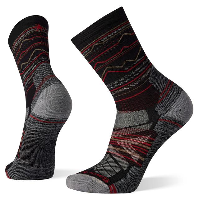 Hike Light Cushion Mountain Range Pattern Crew Socks