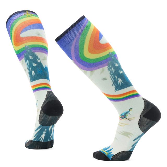 Unisex  Ski Rainbow Trails Print Over The Calf Socks
