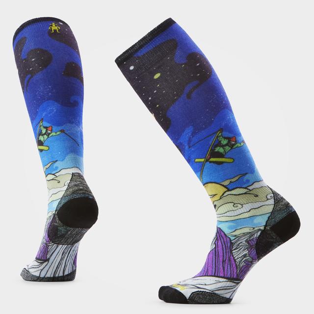 Womens  Women's Ski Galactic Ski Print Over The Calf Socks﻿ Deep Navy