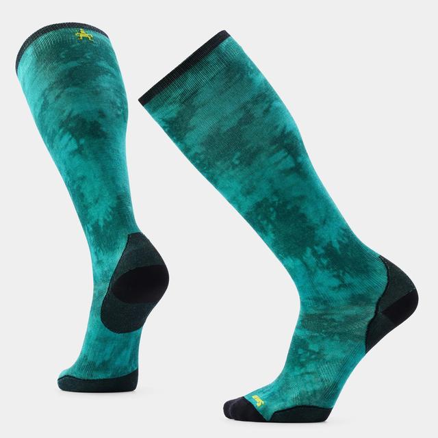 Ski Shale Print Over the Calf Socks Dusty Teal