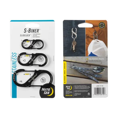 S-Biner Stainless Steel Dual Carabiner Combo - 3 Pack