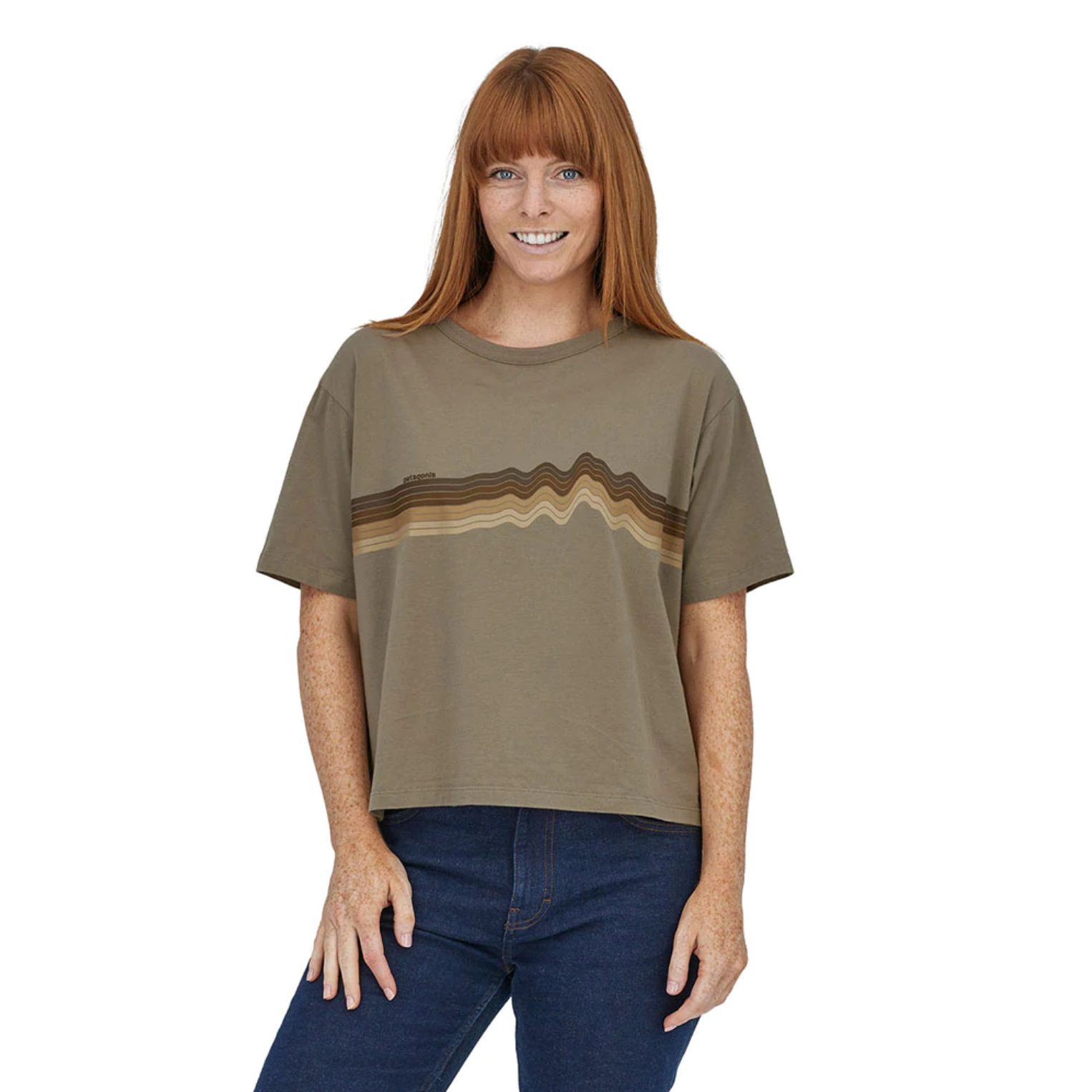 Women's Ridge Rise Stripe Organic Easy Cut Tee