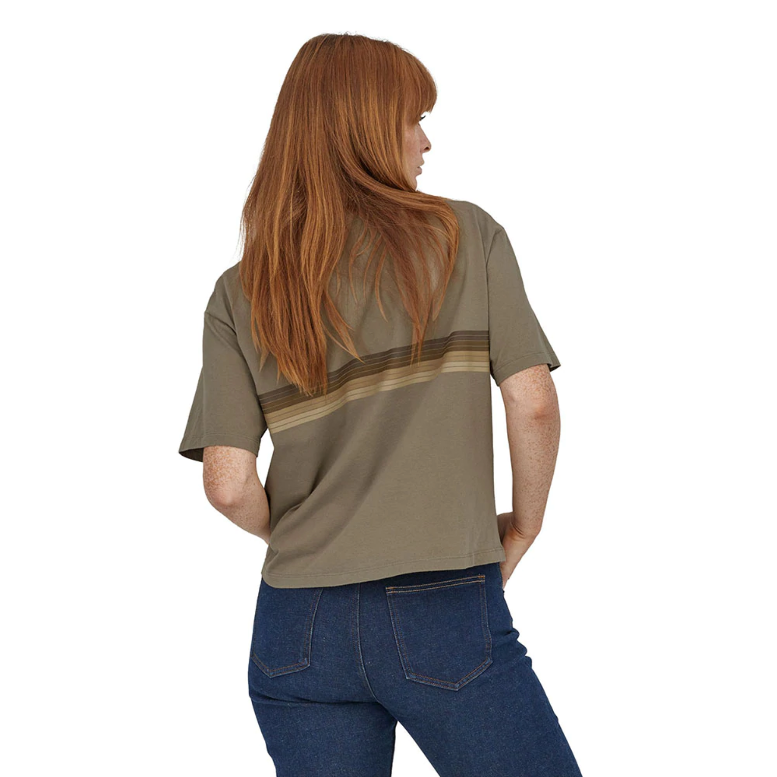 Women's Ridge Rise Stripe Organic Easy Cut Tee