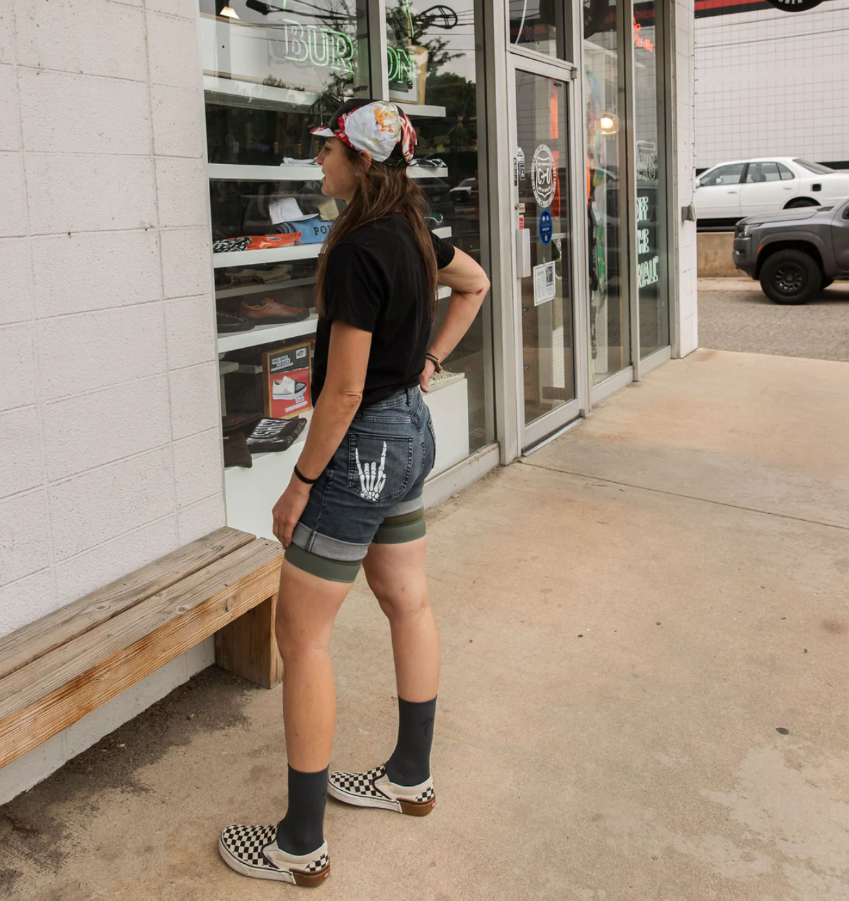 Women's Black Acid Jorts